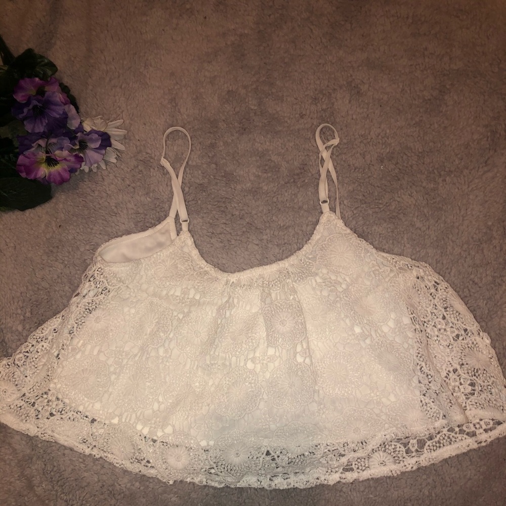 A lace tank top